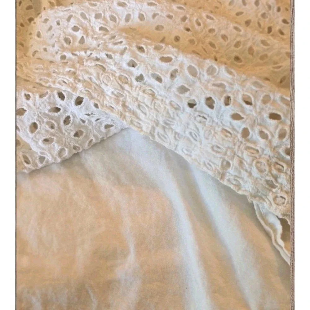 Gap Kids Girls White Eyelet Dress SZ S 6-7 Smocked Back Cotton‎ Lined Sundress